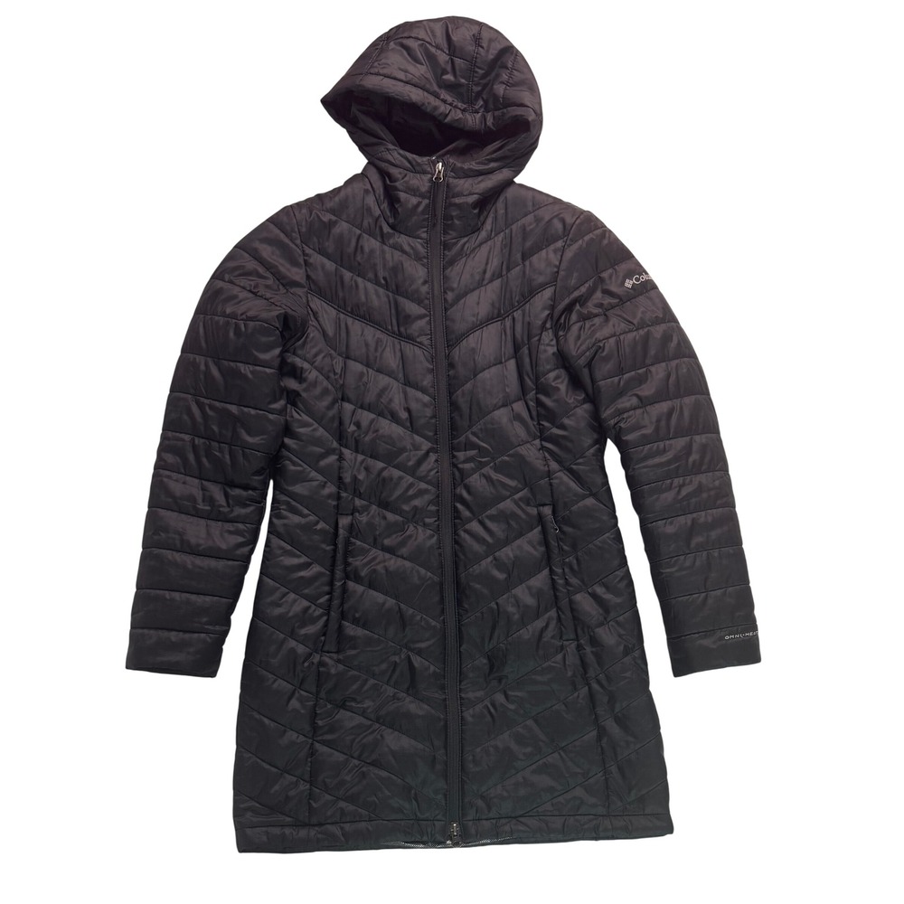 Columbia Women Black Omni-Heat Powder Lite Mid Hooded Jacket Small